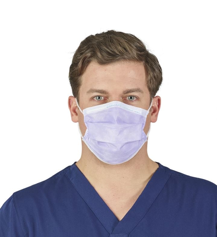 FluidShield Procedure Mask ASTM Level 1 Lavender 50/Bx