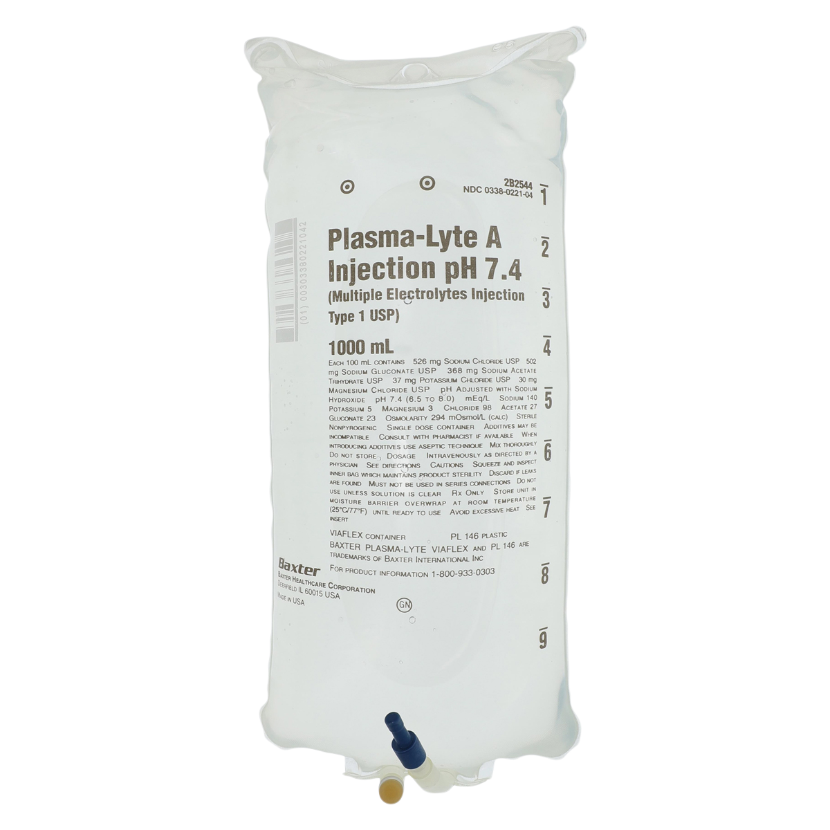Plasma-Lyte A Injection pH 7.4 Bag 1000mL 14/Package
