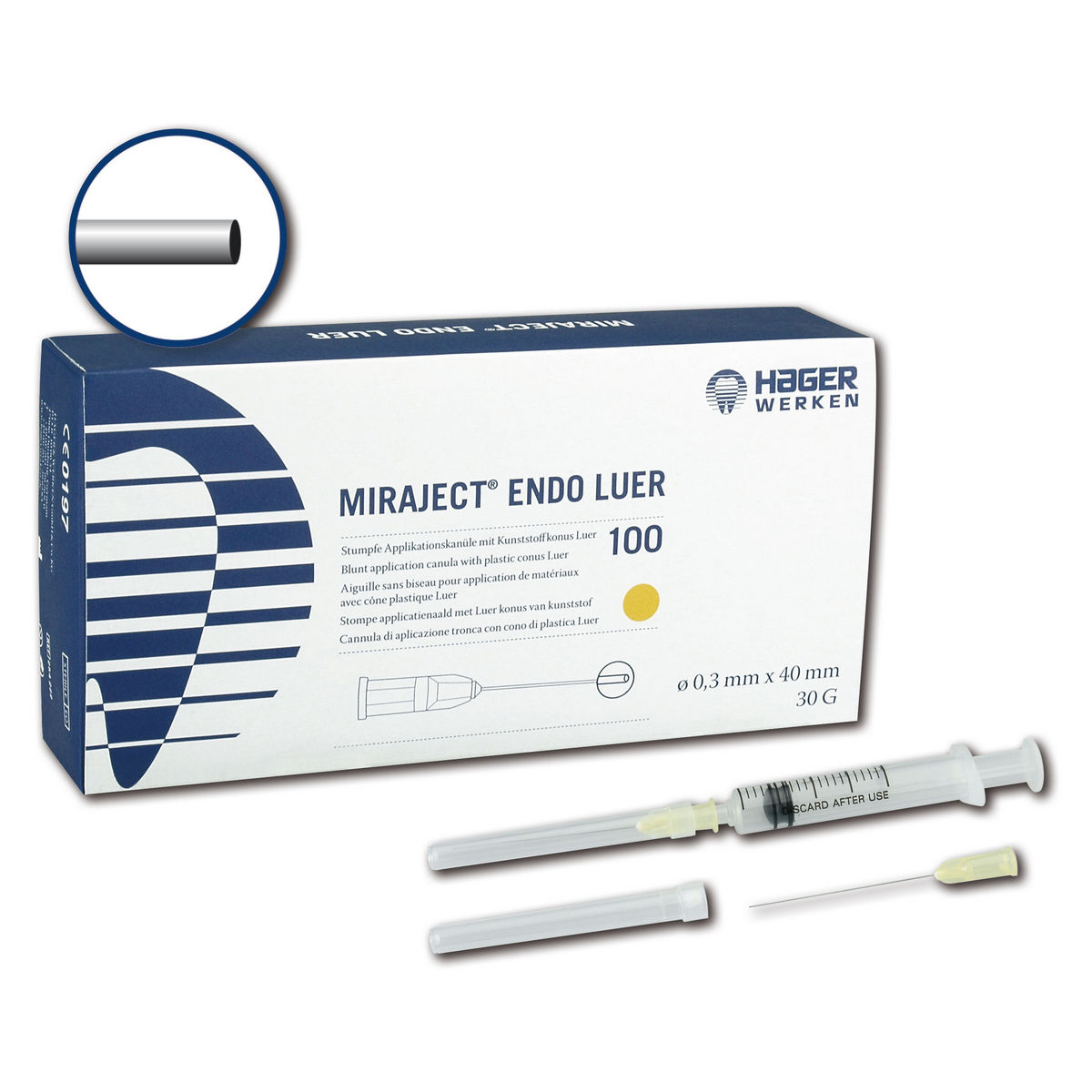 Miraject Endo Luer - 30G, Ø 0,3 x 40 mm, 100 stuks