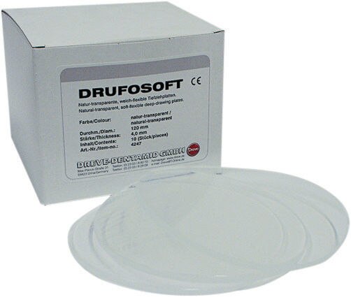 Drufosoft dieptrekplaat transparant, Ø 120 mm - Dikte 2 mm, 50 stuks