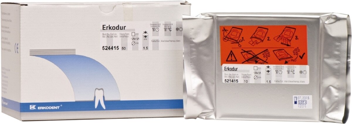 Erkodur helder met isolatiefolie, vierkant 125 x 125 mm - Dikte 1.5 mm, 50 stuks