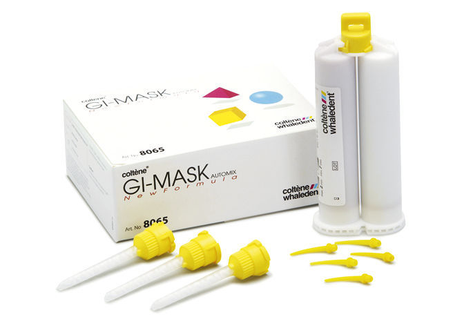 GI-MASK Automix New Formula - 2 x 50 ml cartridges, 12 Mixing Tips geel / klein en 12 Oral Tips geel