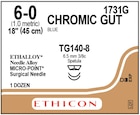 Suture 6-0 18" Chromic Gut Monofilament TG140-8/TG140-8 Brown 12/Bx