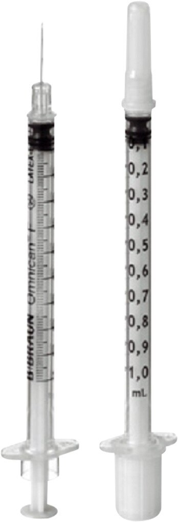 Tuberculine spuit + naald 1ml - 1 ml, per 100 stuks