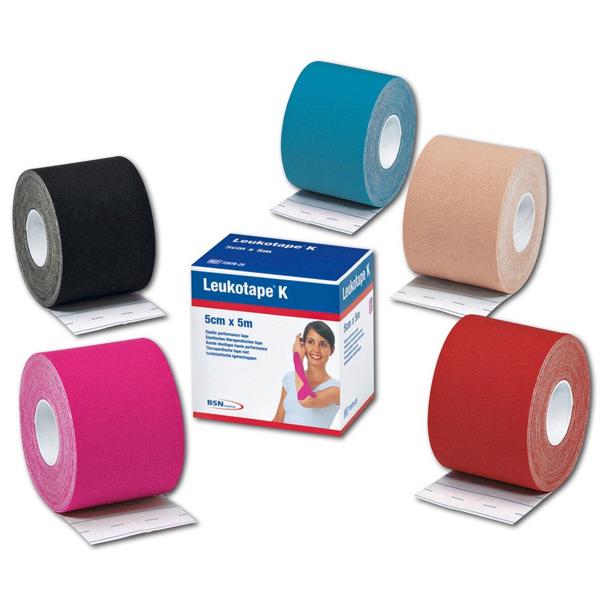 Leukotape K - 2,5cm x 5m huidkleurig, per rol.