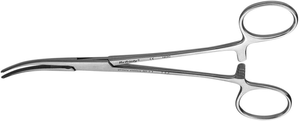 Arterieklem Kelly - HKRC gebogen, 16 cm