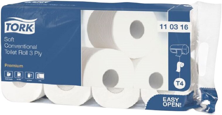 Tork Premium Toiletpapier - Soft, 9x 8 rollen, 3-laags, 35 m x 10 cm