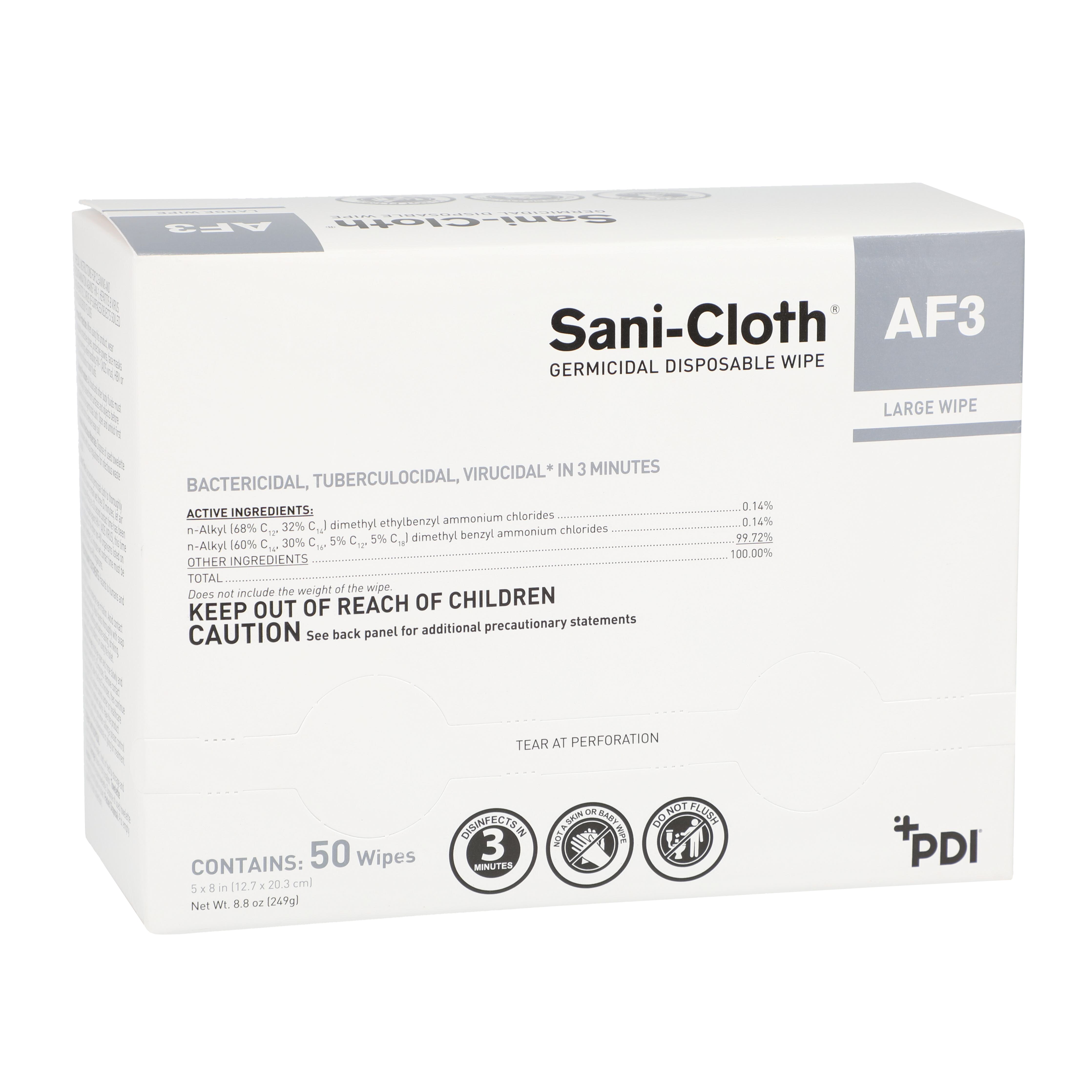 Sani-Cloth AF3 Germicidal Wipes Large Individual Packets 50/Bx