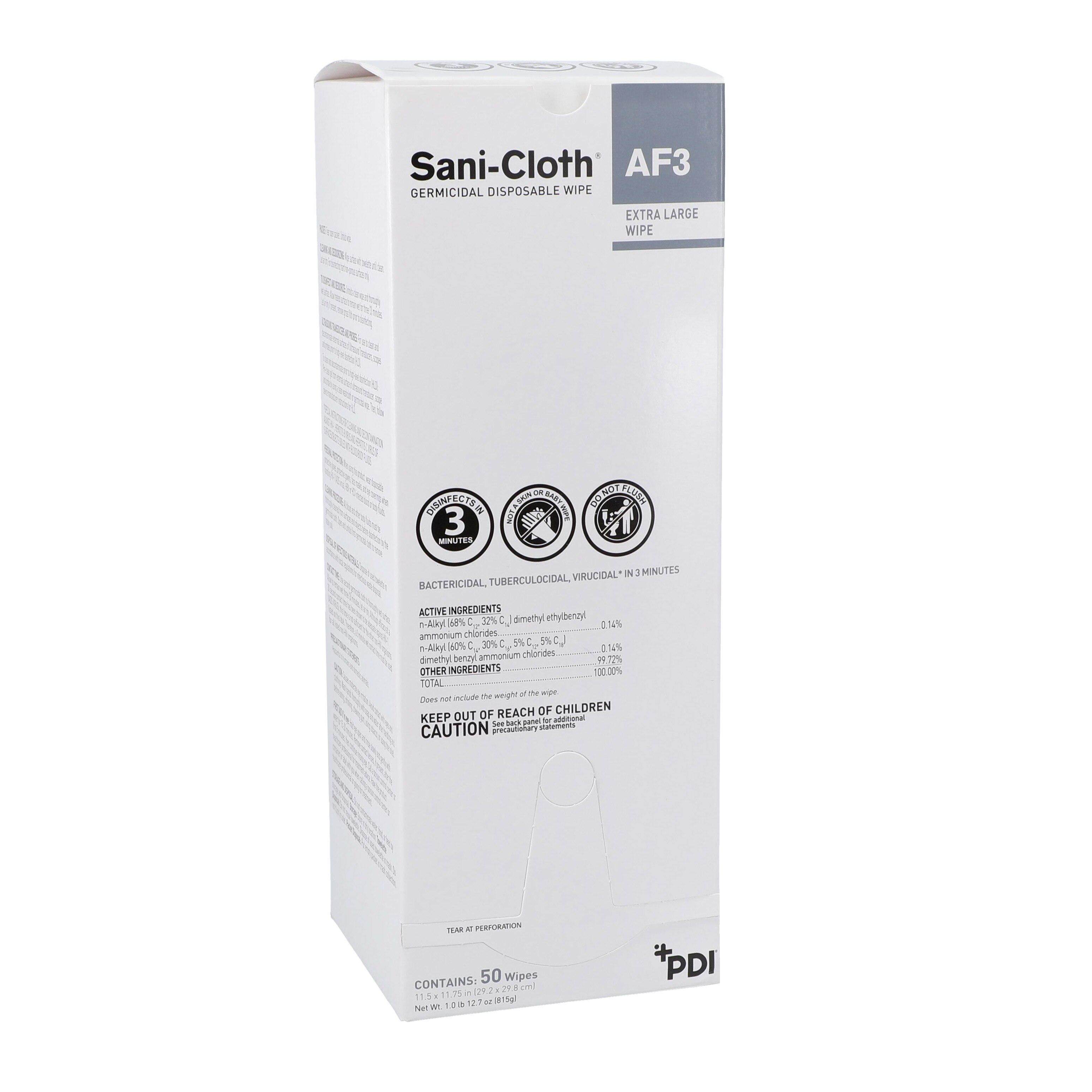 Sani-Cloth AF3 Germicidal Wipes X-Large Individual Packets 50/Bx