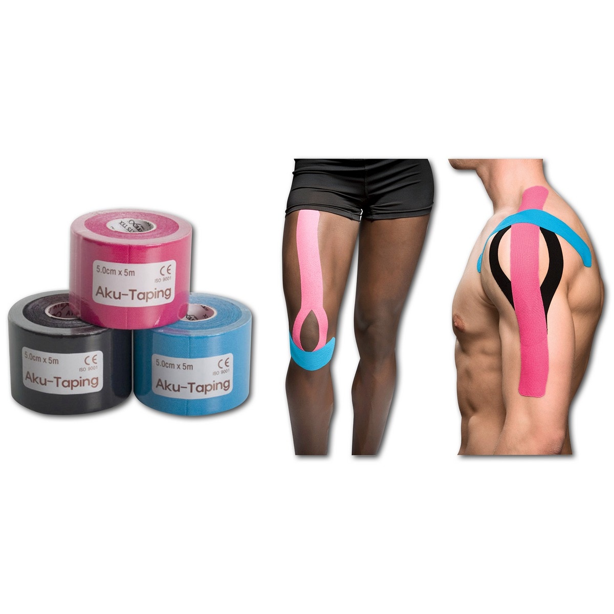 Kinesiotape - 5cm x 5m blauw, per rol.