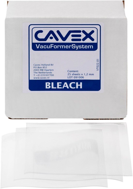 Vacuformer - dieptrekplaten - Bleach sheets transparant, 25 stuks