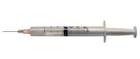 Baksnap Hypodermic Syringe/Needle 25gx1" 3cc Retractable Needle Sfty LDS 100/Bx