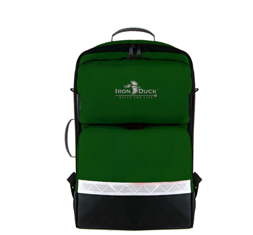 BLS Backpack 14x8x21" Green Zipper Closure Tp & Sd Rbr Mld Hndl/Shldr Strp