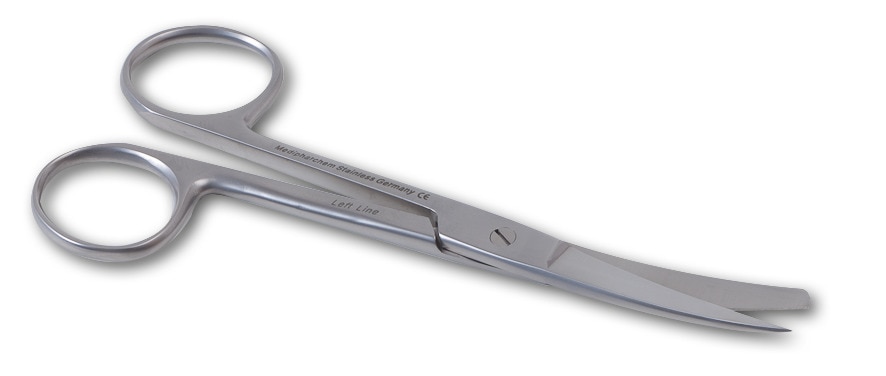 Chirurgische schaar gebogen sp/st linkshandig - 14cm