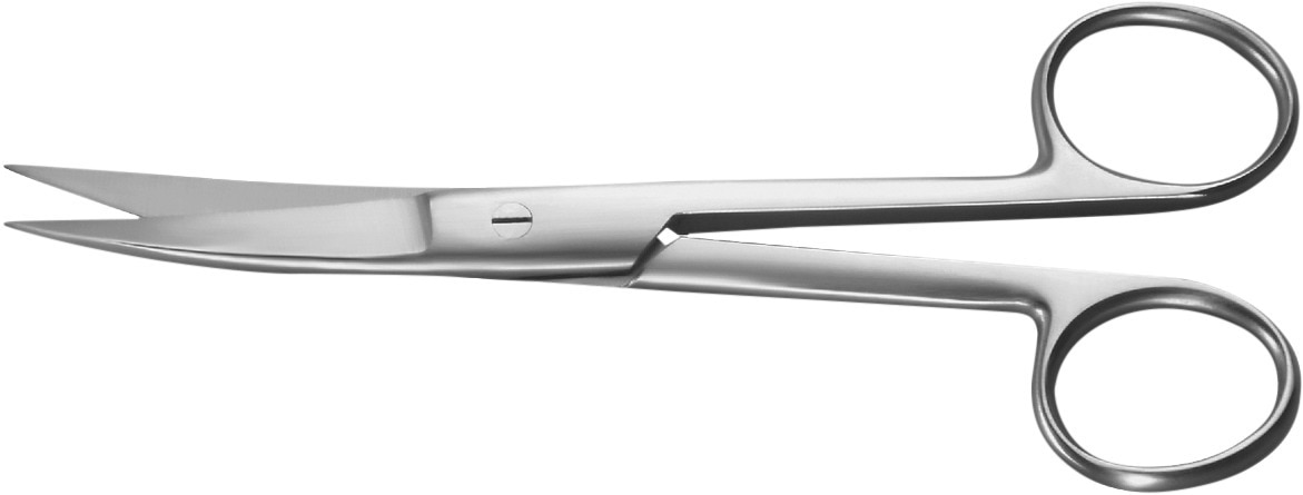Chirurgische schaar gebogen sp/sp linkshandig - 14cm