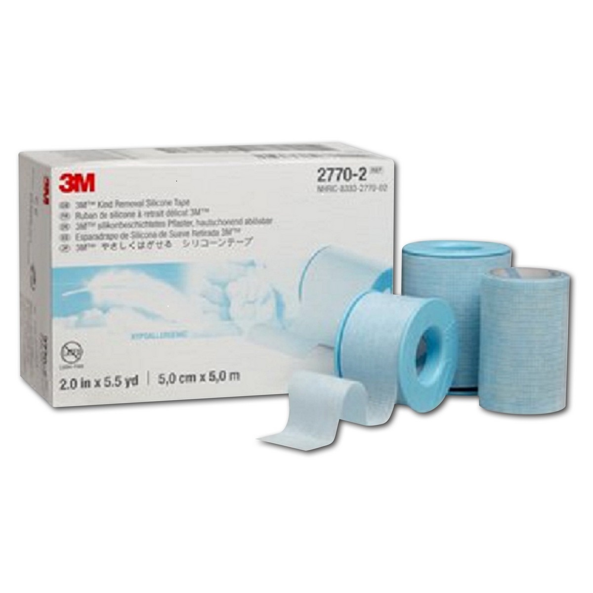 Siliconen hechtpleister - 2,5 cm x 5 m, 12 stuks