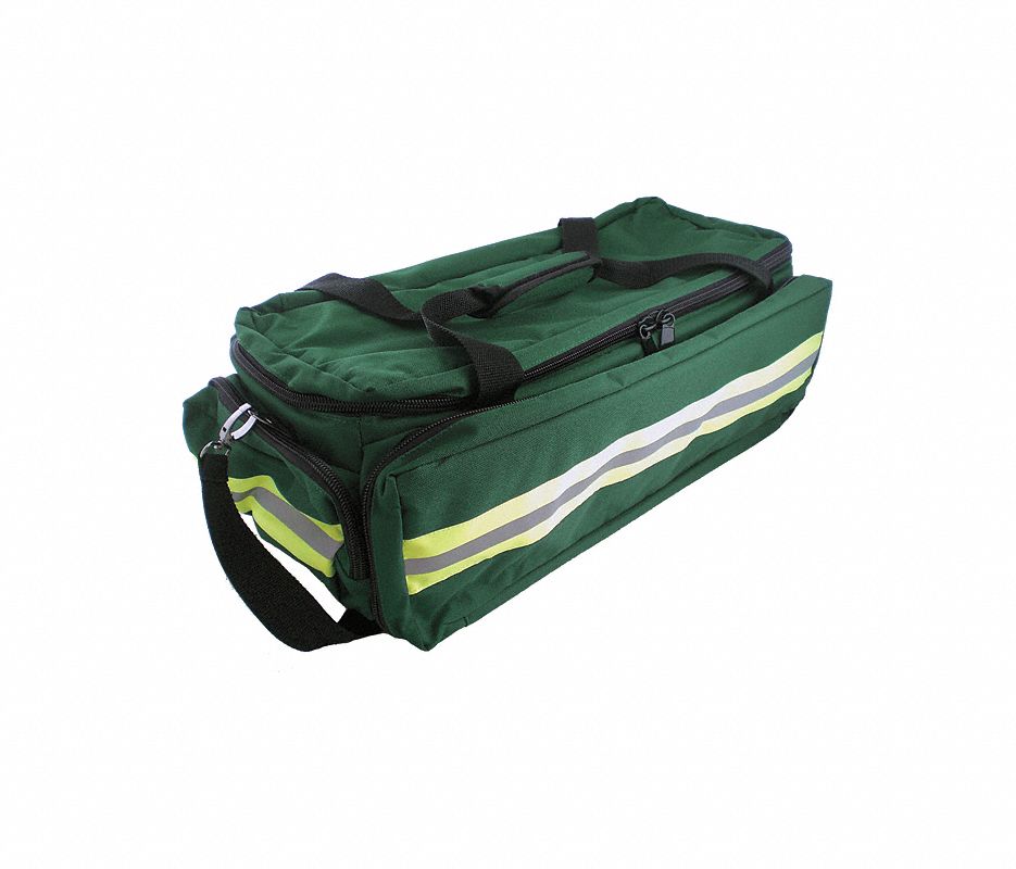 Rugged Oxygen Bag 27x12x10" Green Zipper Closure 2 Top Handles/Shoulder Strap