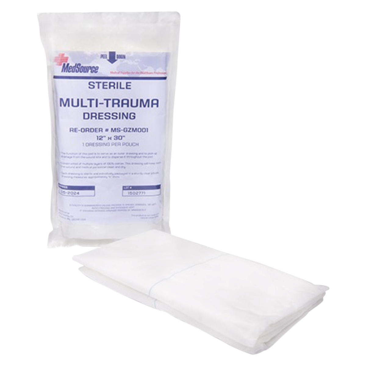 Cotton Multi-Trauma Dressing 12x30" Sterile Absorbent