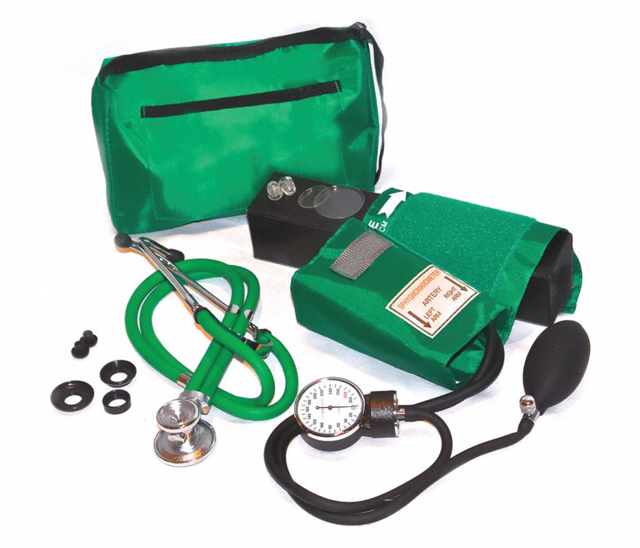 Sprague Rappaport Sphygmomanometer Kit Complete Grn LF Arm Dial Display Each