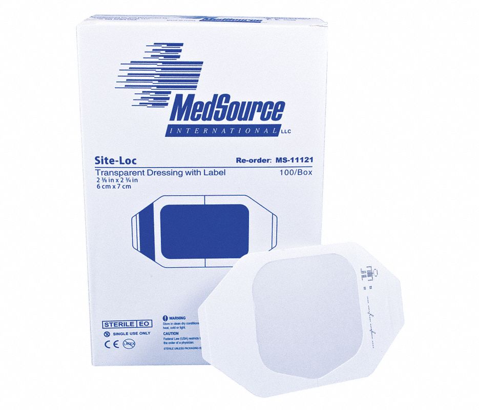 Site-Loc Polyurethane Film Transparent Dressing 2.4x2.75" Sterile Adhs Trans