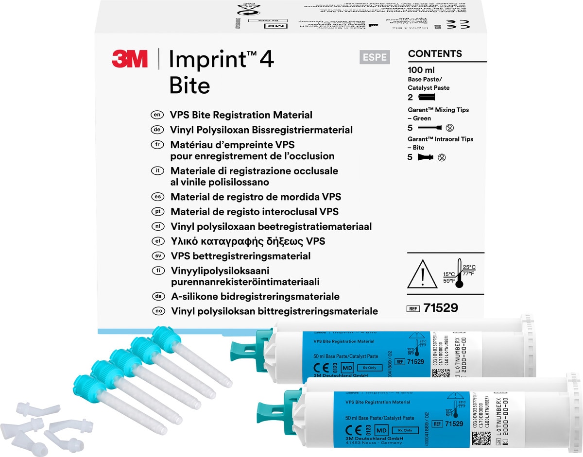 Imprint 4 Bite - 2x 50 ml, 5 Garant mengtips groen en 5 Garant intraorale tips Bite