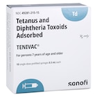 Tenivac Tetanus Toxoid/ Diphtheria Adolescent/Adult Injectable 0.5mL PFS 10/Pk