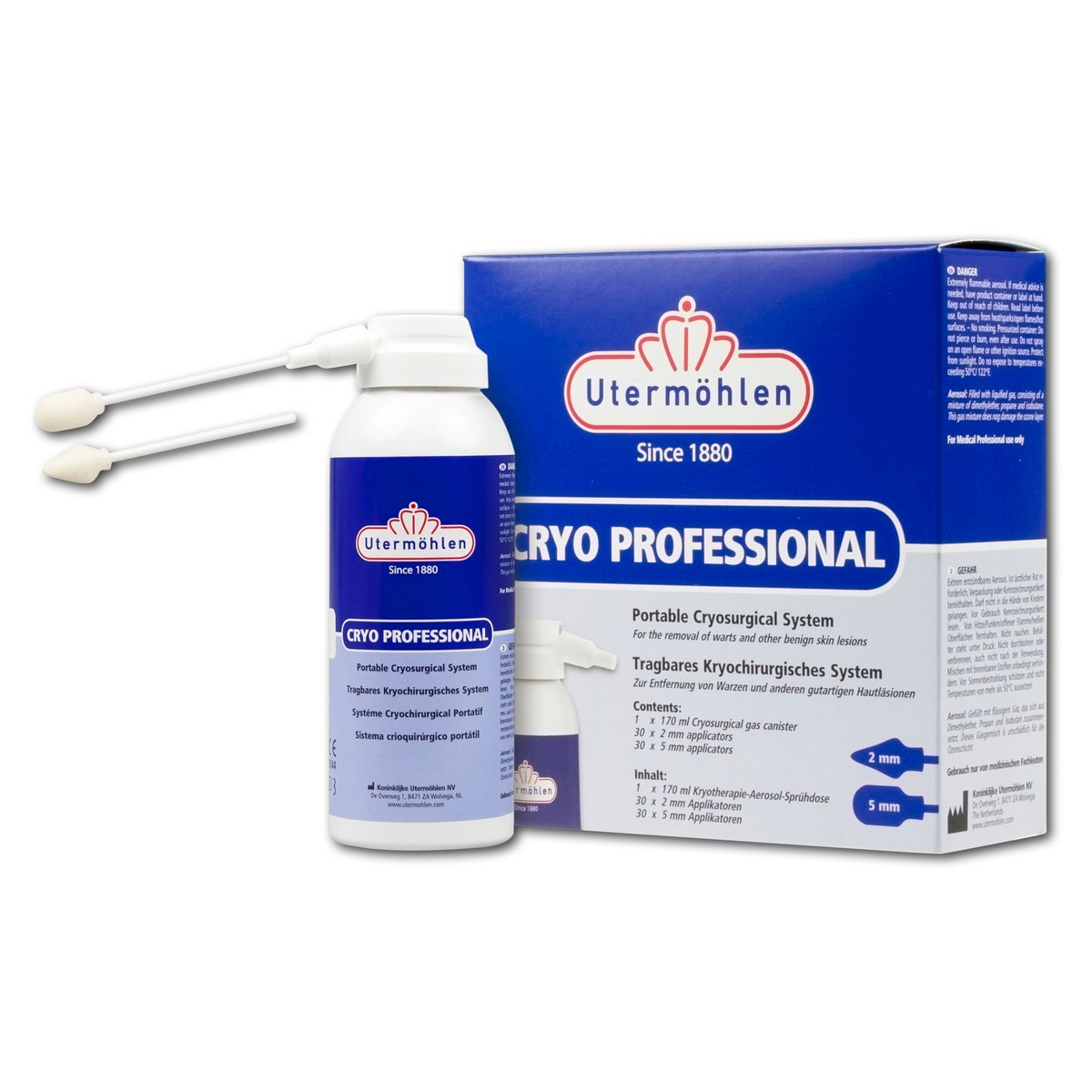 Cryo Professional - spuitbus + 30 x 2mm / 30 x 5 mm applicators