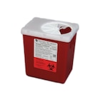 Sharps Container 2.2qt Red/Clear 6-2/5x4-3/5x6-7/10" Rotor Lid Hrzntl Drp PP Ea
