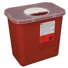 Sharps Container 2gal Red/Clear 10-3/10x7x10-1/10" Rotor Lid Polypropylene Ea