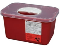 Sharps Container 1gal Red/Clear 10-3/10x7x5-3/5" Rotor Lid Polypropylene Ea
