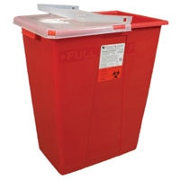 Sharps Container 8gal Red/Clear 15x10-1/2x17-2/5" Rotor/Hinged Lid PP Ea