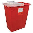 Sharps Container 8gal Red/Clear 15x10-1/2x17-2/5" Rotor/Hinged Lid PP Ea