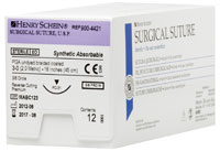 Monoderm Suture 3-0 27" Polyglycolic Acid Monofilament HR-26 Undyed 12/Bx