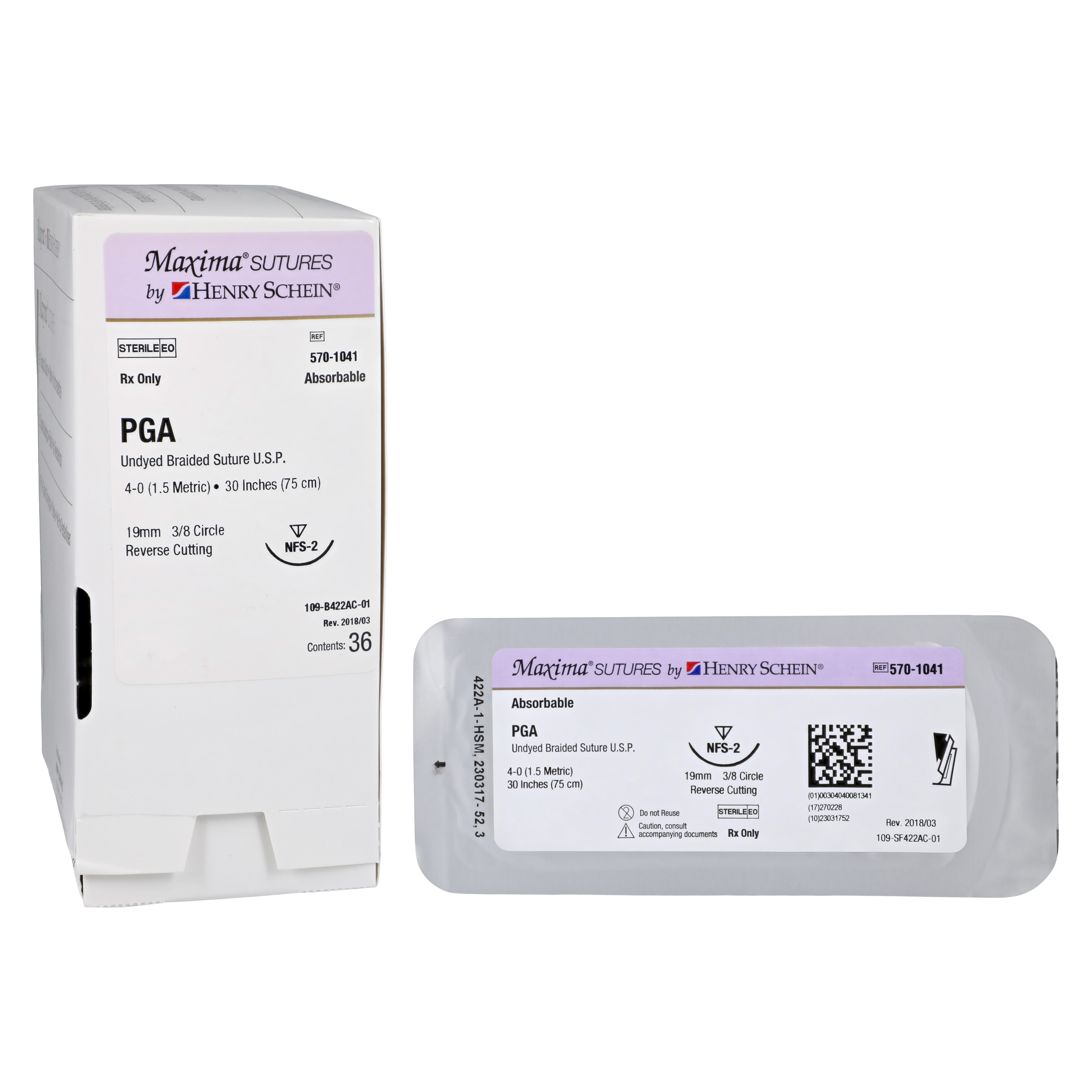 Maxima Suture 4-0 1-30" Polyglycolic Acid Braid NFS-2 Undyed 36/Bx