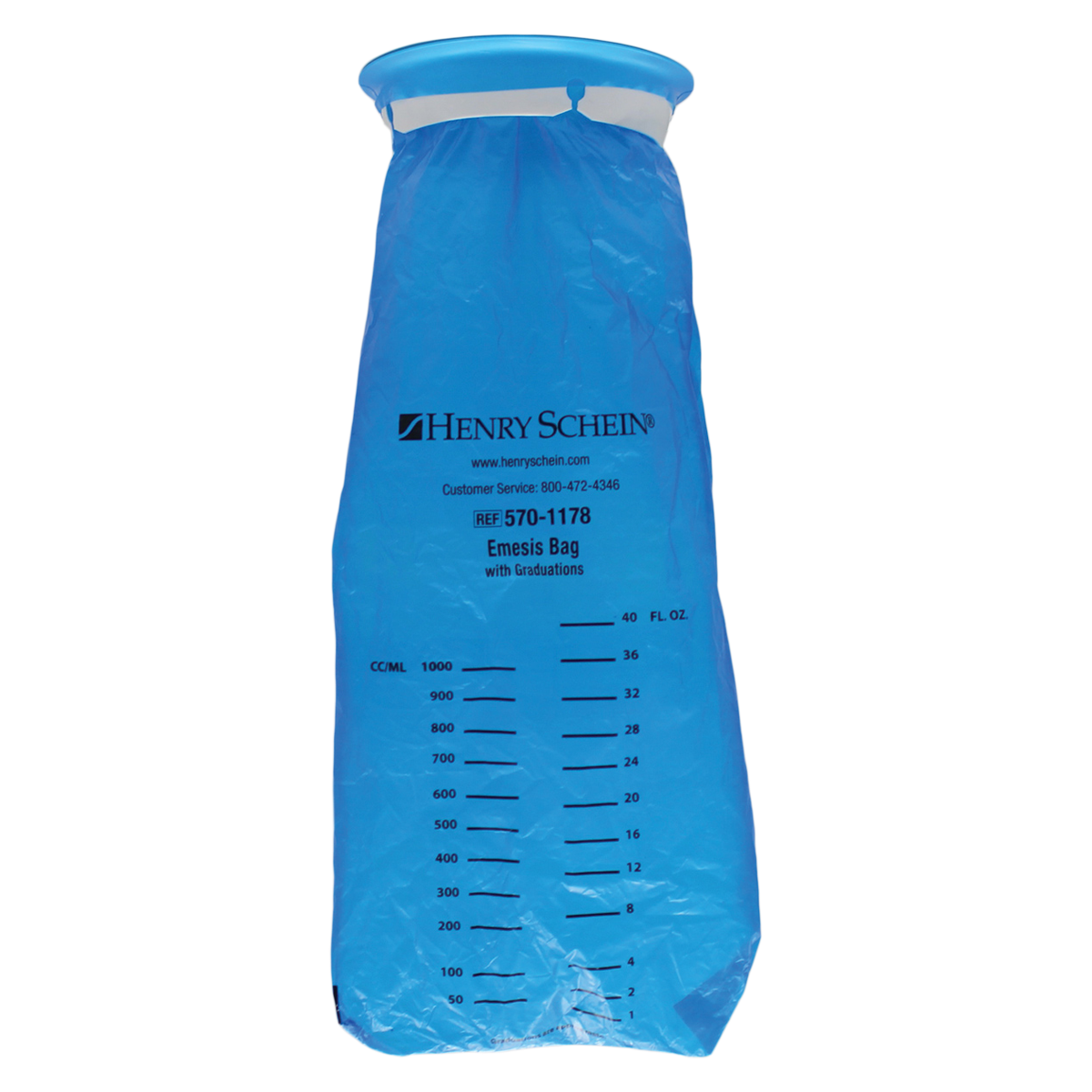 Emesis Bag 8.5x5x5" Translucent Blue Plastic 24/Pk