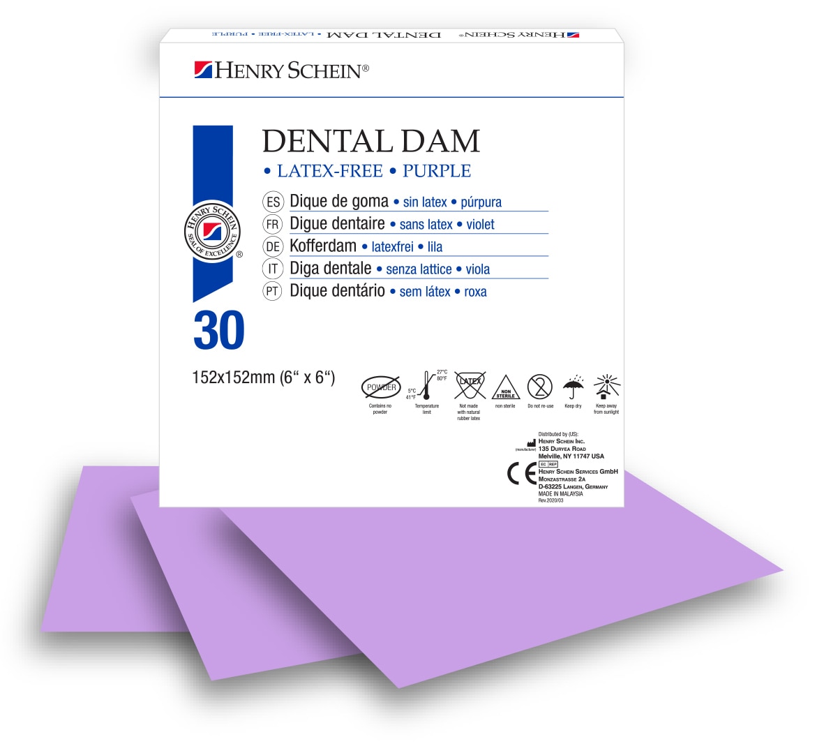 Dental Dam Non-Latex - Medium, 30 vellen