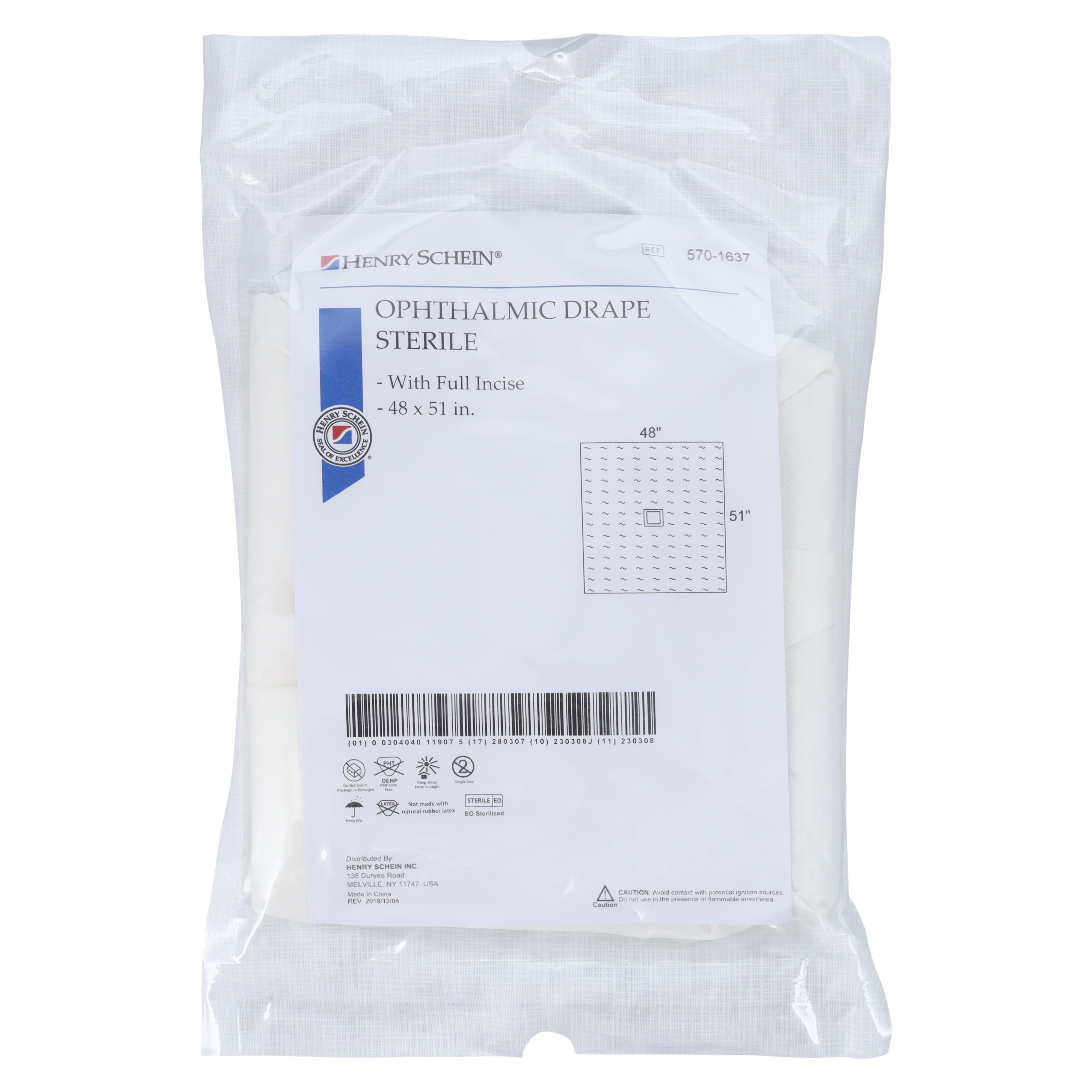 48x51" Sterile Opthalmic Drape Fenestrated