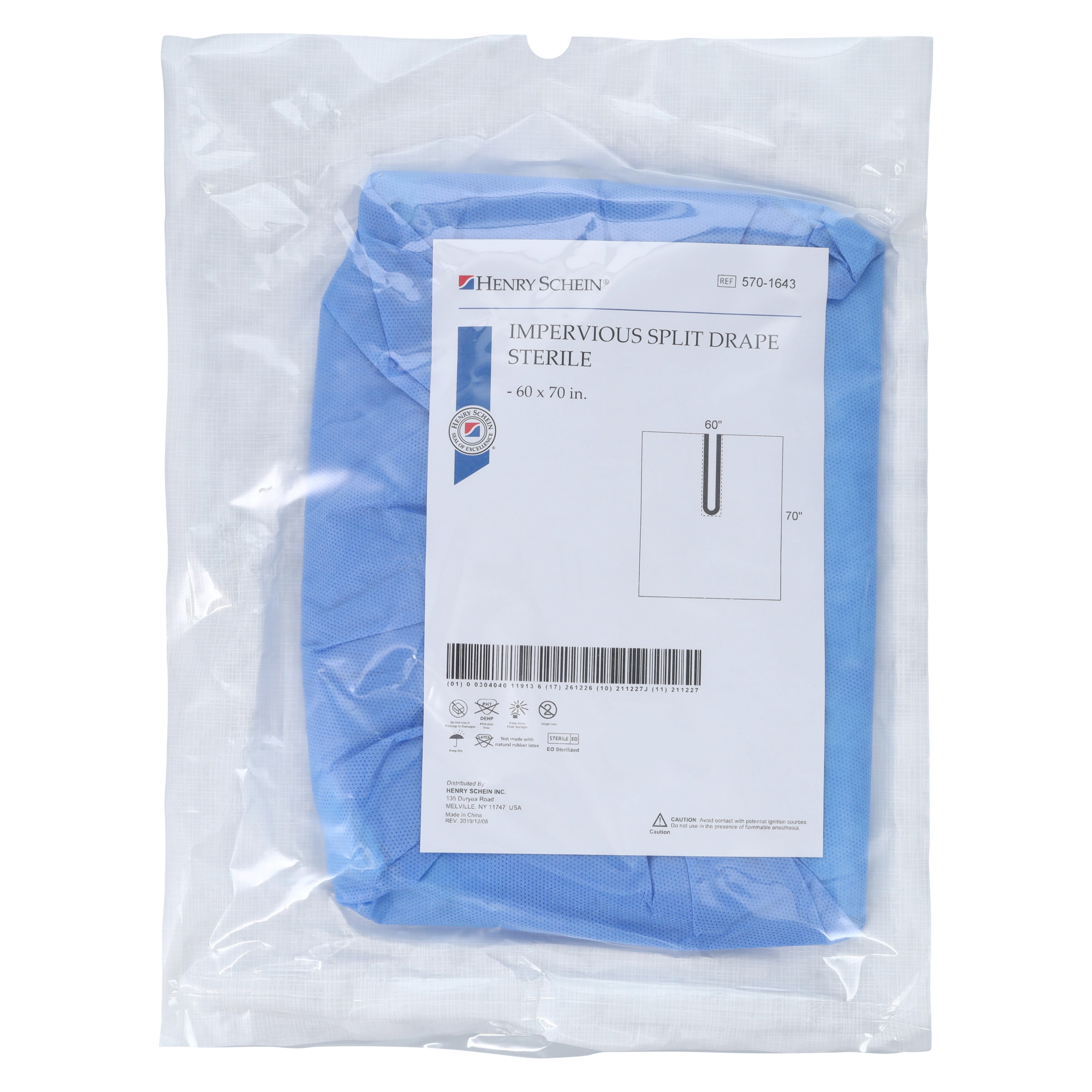 60x70" Sterile Impervious Split Drape