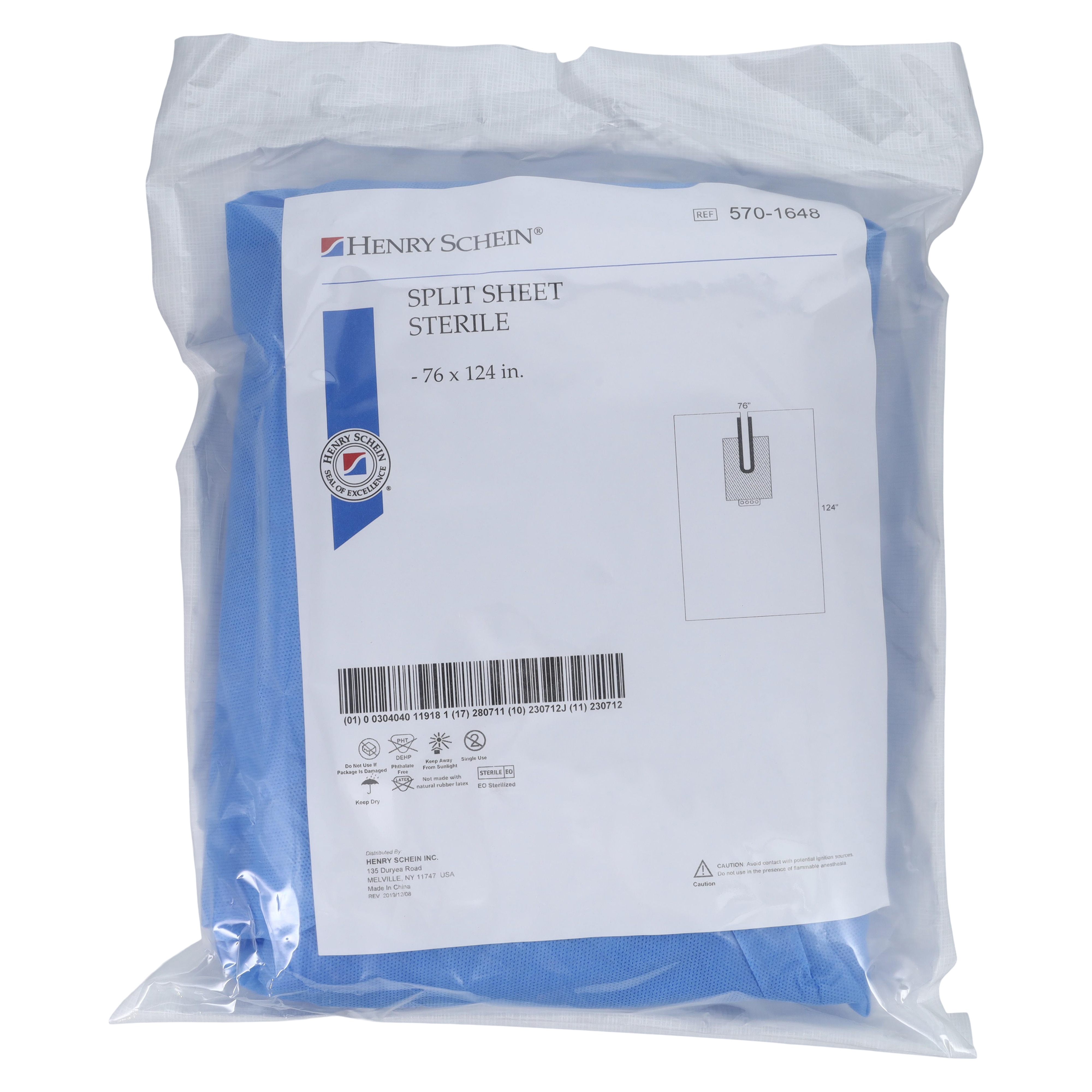 76x124" Sterile Split Sheet