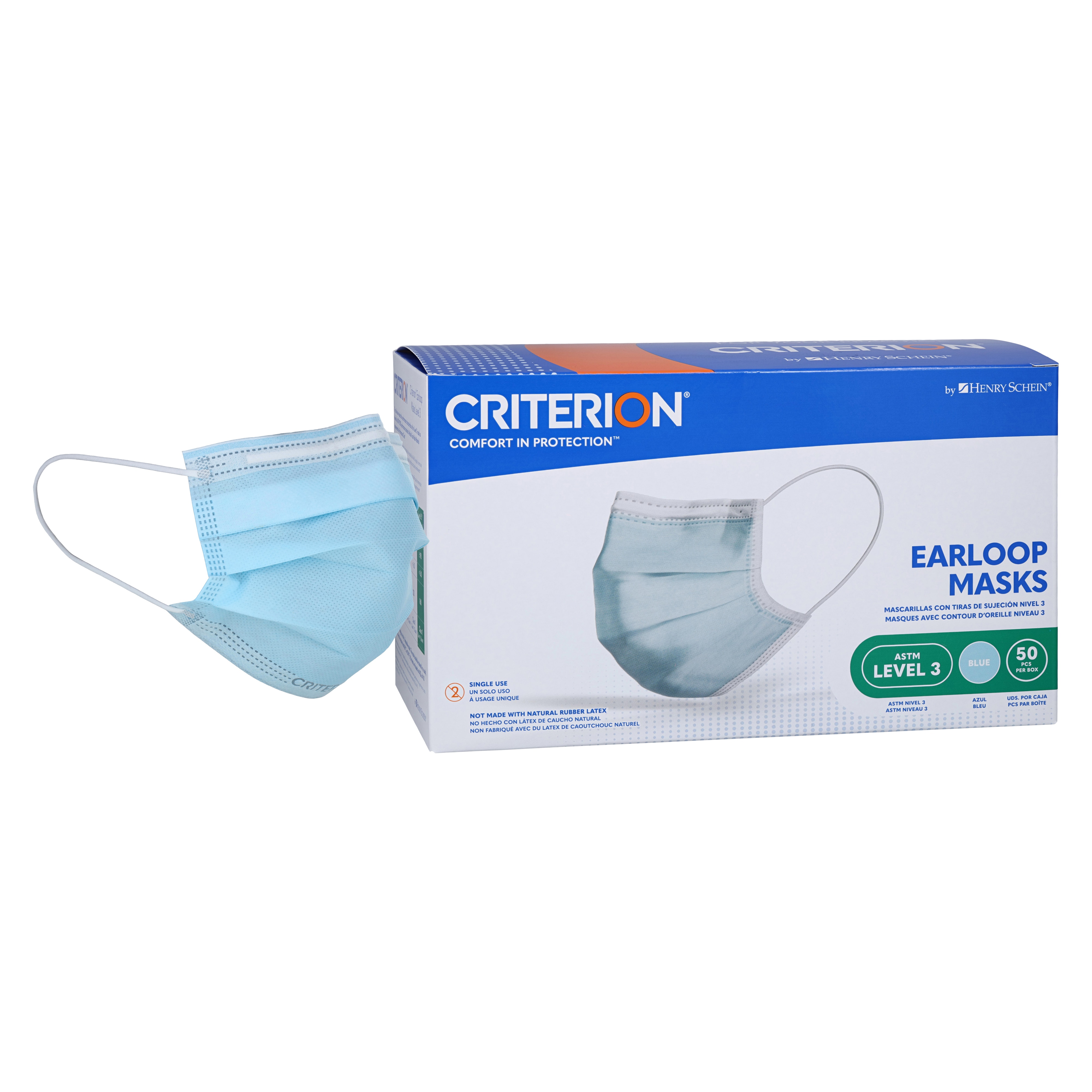Criterion Mask ASTM Level 3 Blue Adult 50/Bx