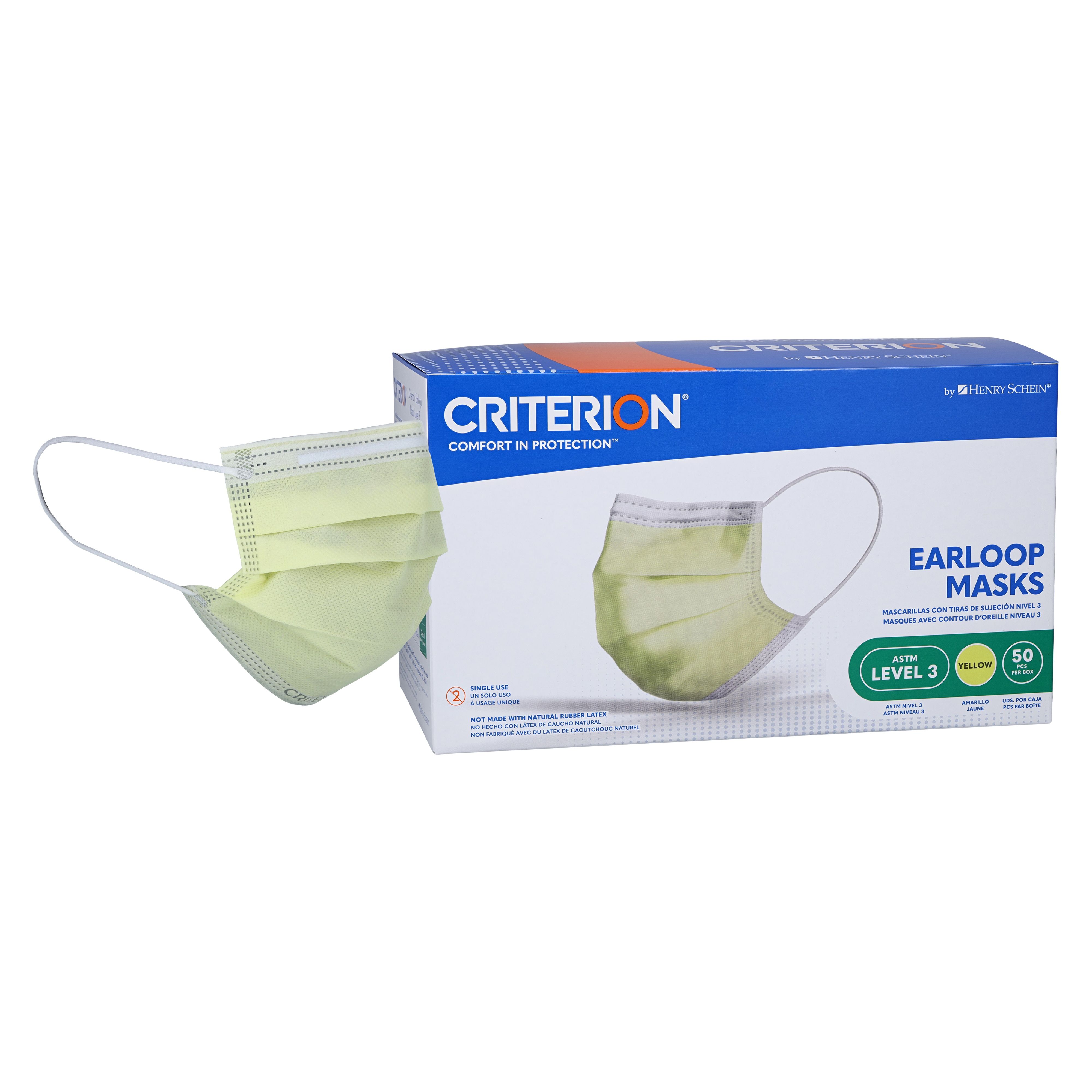 Criterion Mask ASTM Level 3 Yellow Adult 50/Bx