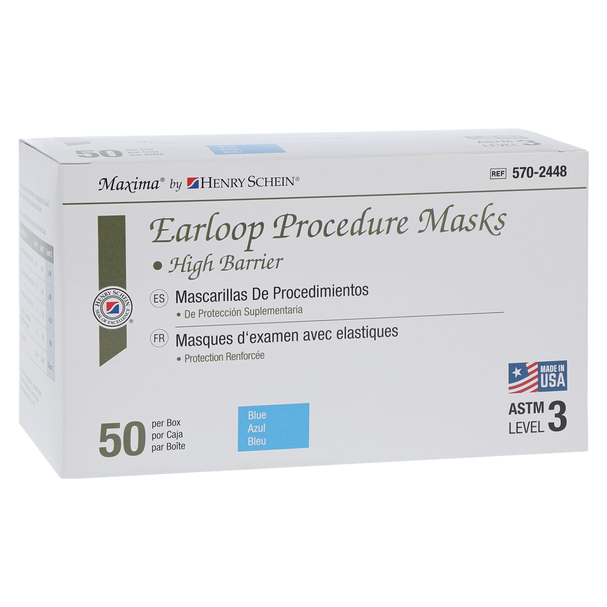 Criterion Mask ASTM Level 3 Blue Adult 50/Bx