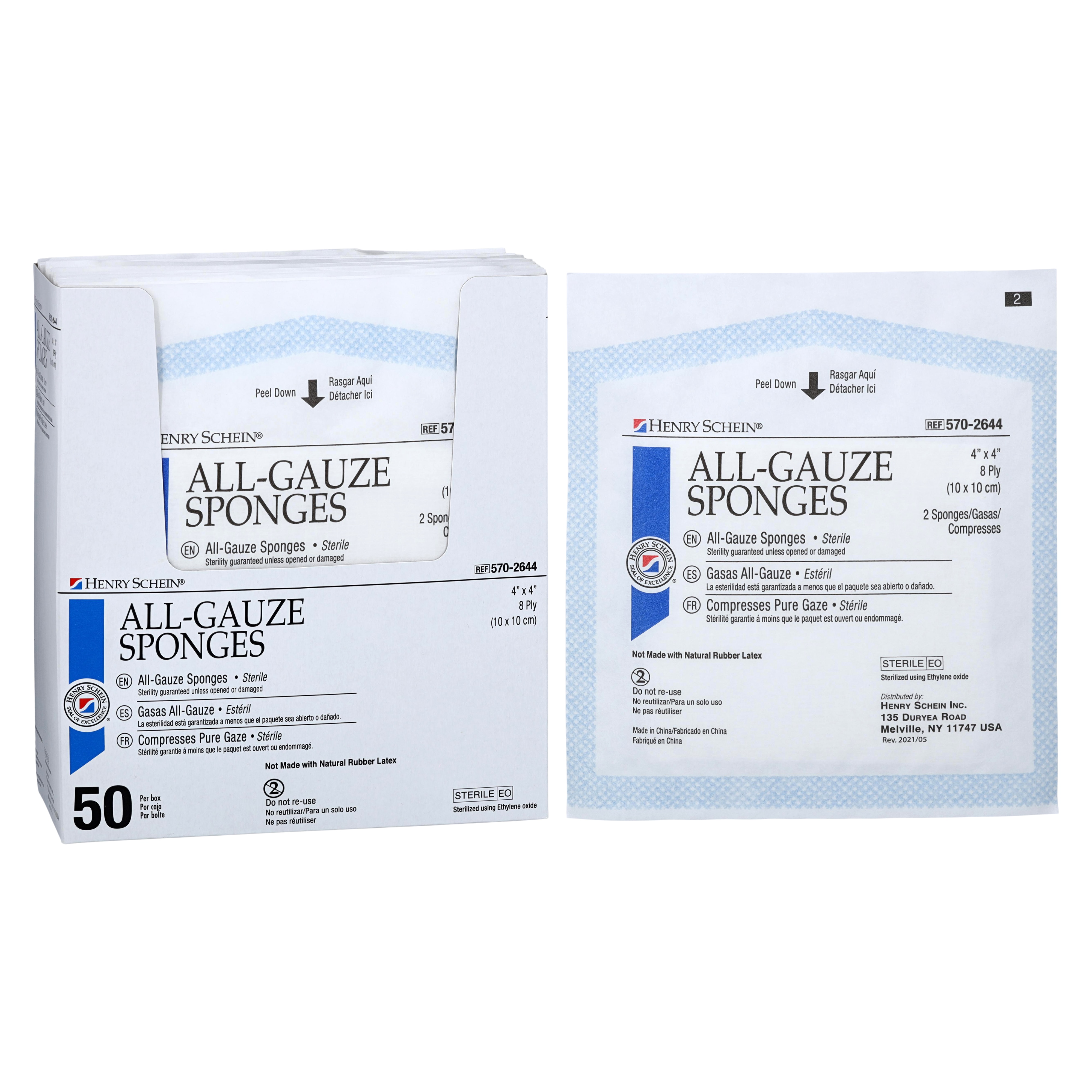 100% Cotton Sponge Gauze 4x4" Sterile