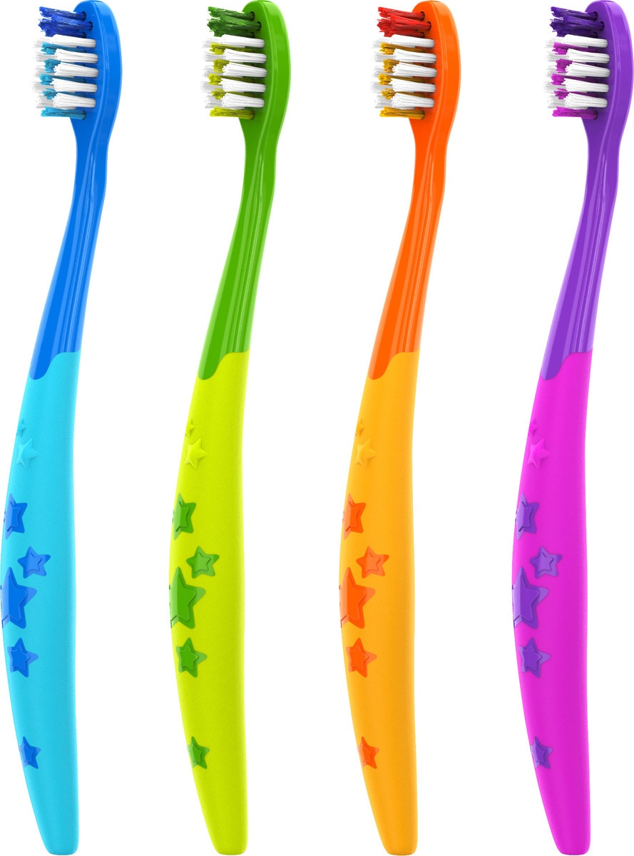 Acclean Kindertandenborstels (3 tot 5 jaar) - 19 Tuft - 72 stuks (4 verschillende kleuren)