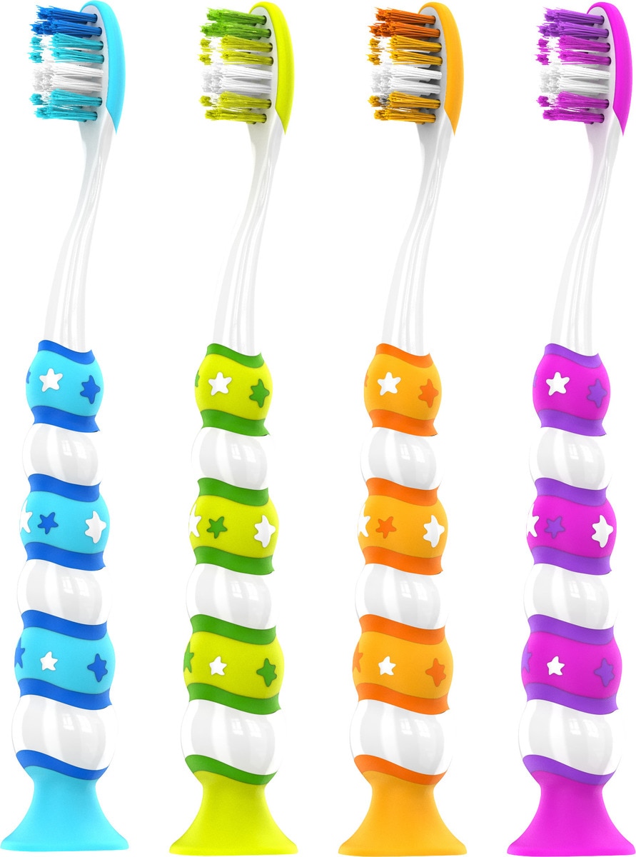 Acclean Kindertandenborstels (3 tot 5 jaar) - 22 Tuft - 72 stuks (4 verschillende kleuren)
