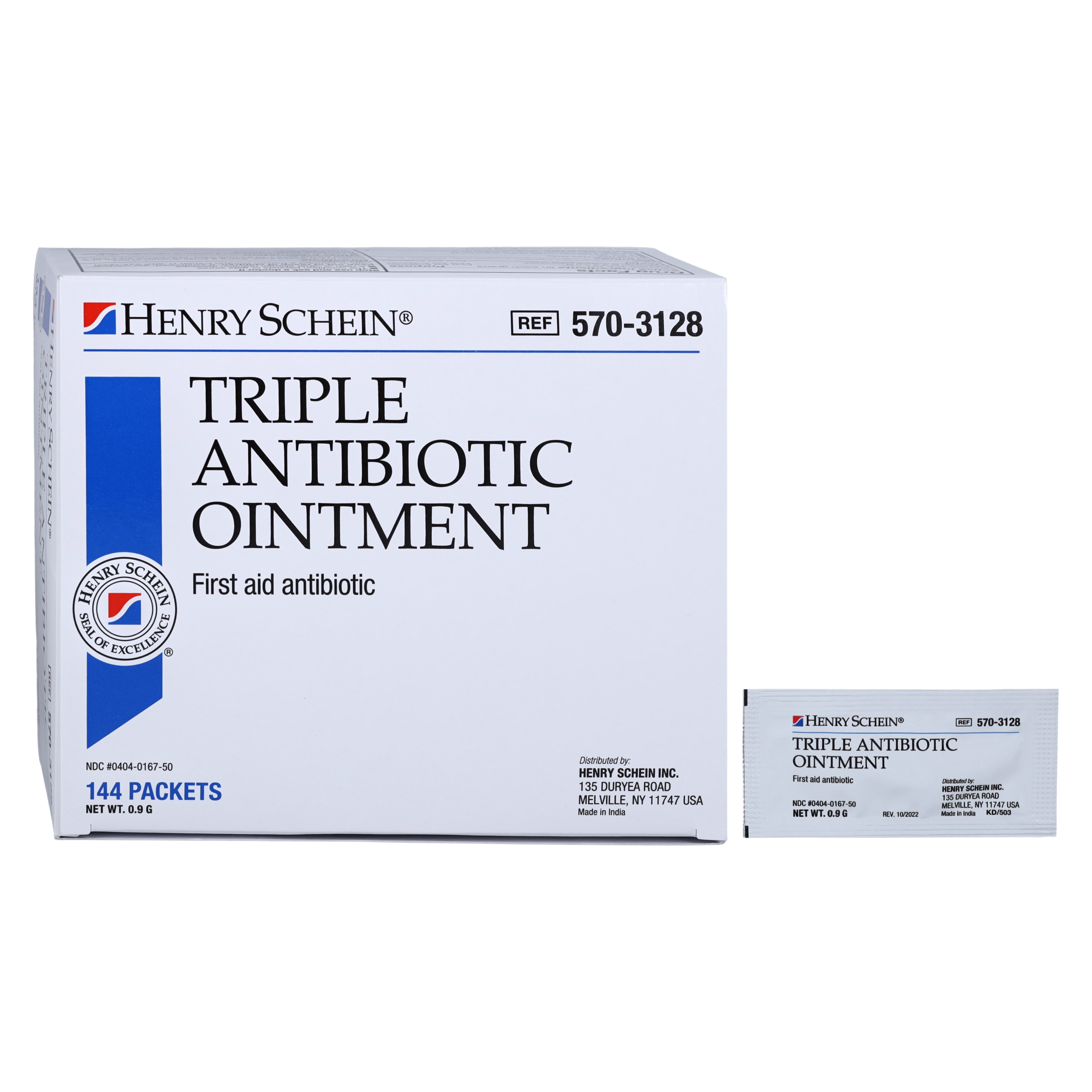 Triple Antibiotic Ointment Oint Topical Ointment 0.9gm 0.9gm Foil Pack 144/Bx