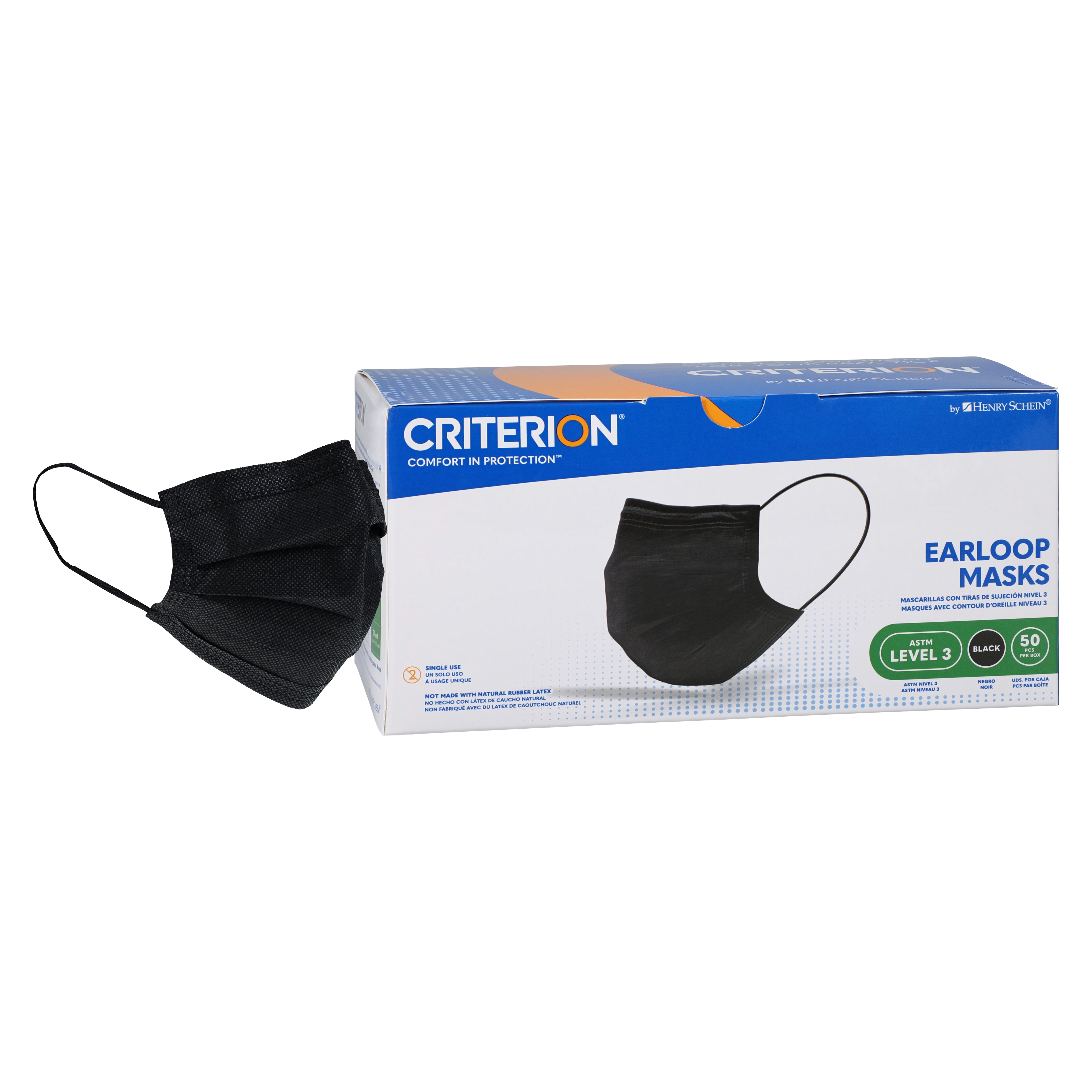 Criterion Mask ASTM Level 3 Black Adult 50/Bx