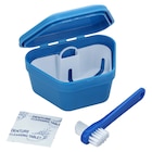Denture Bath Bag White With Bath, Brush & Cleaner 12/Ca