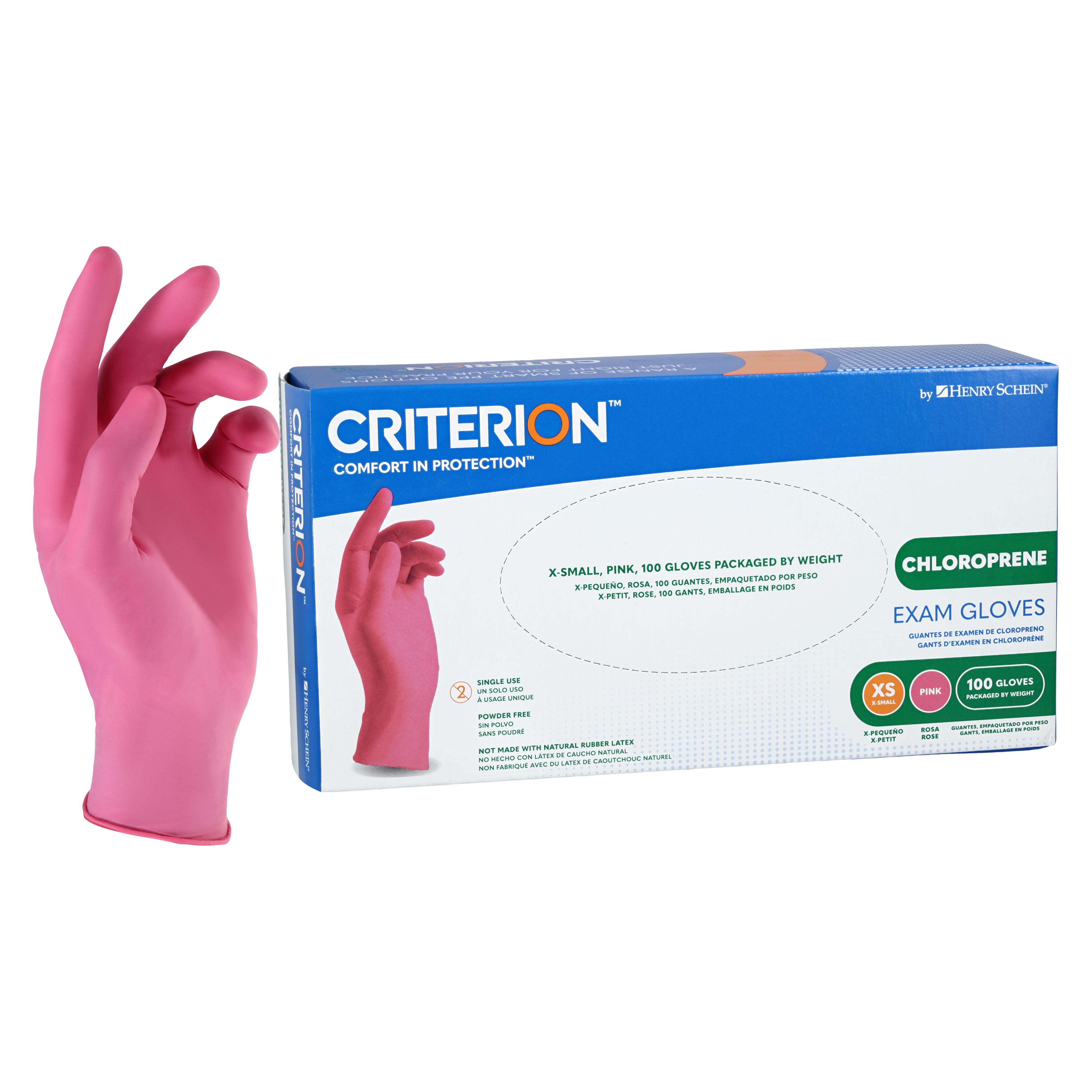 Criterion Chloroprene Exam Gloves X-Small Pink Non-Sterile 100/Bx