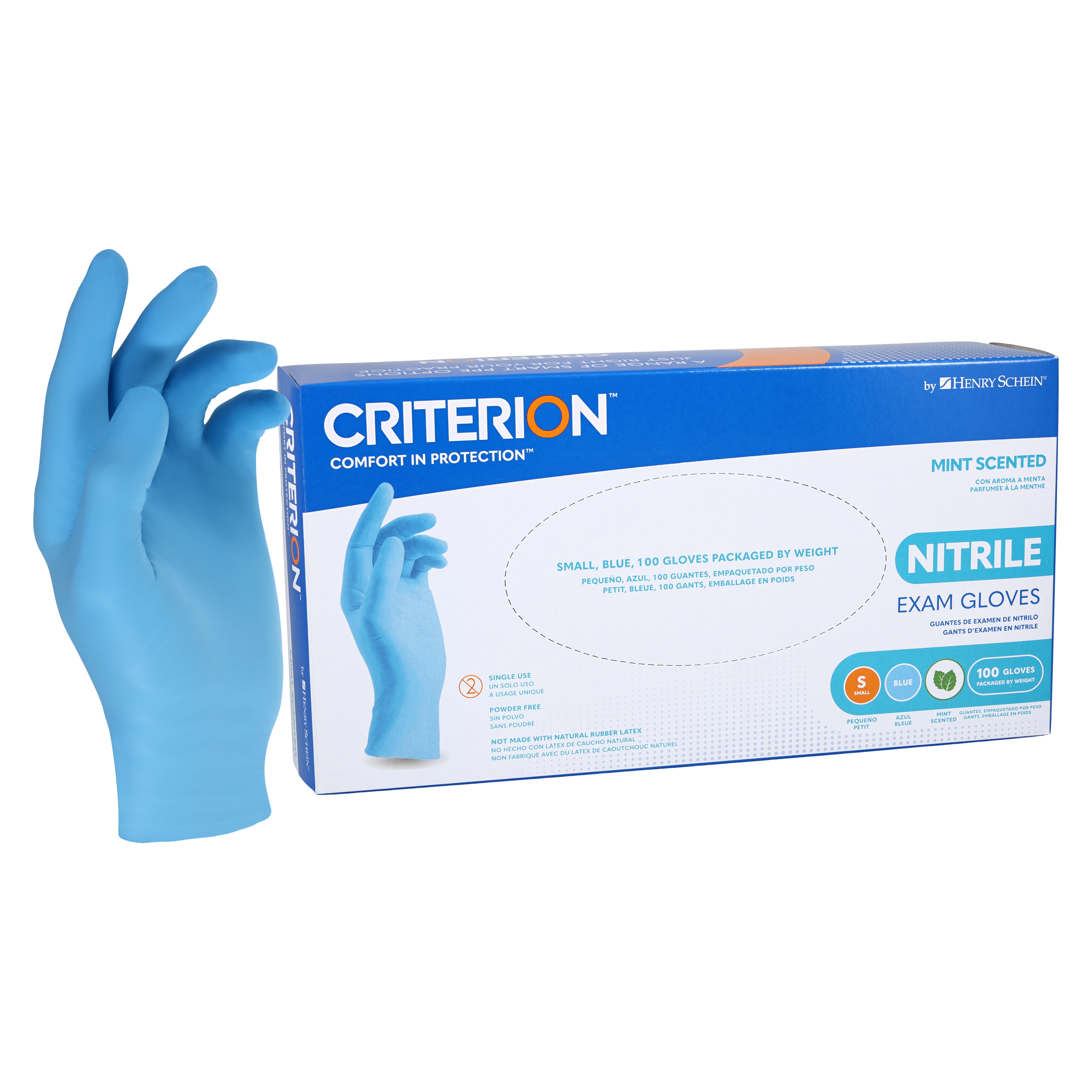 Criterion Nitrile Exam Gloves Small Blue Non-Sterile 100/Bx